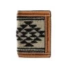 3D Mens Natural Tan & Black Aztec Design Trifold Wallet