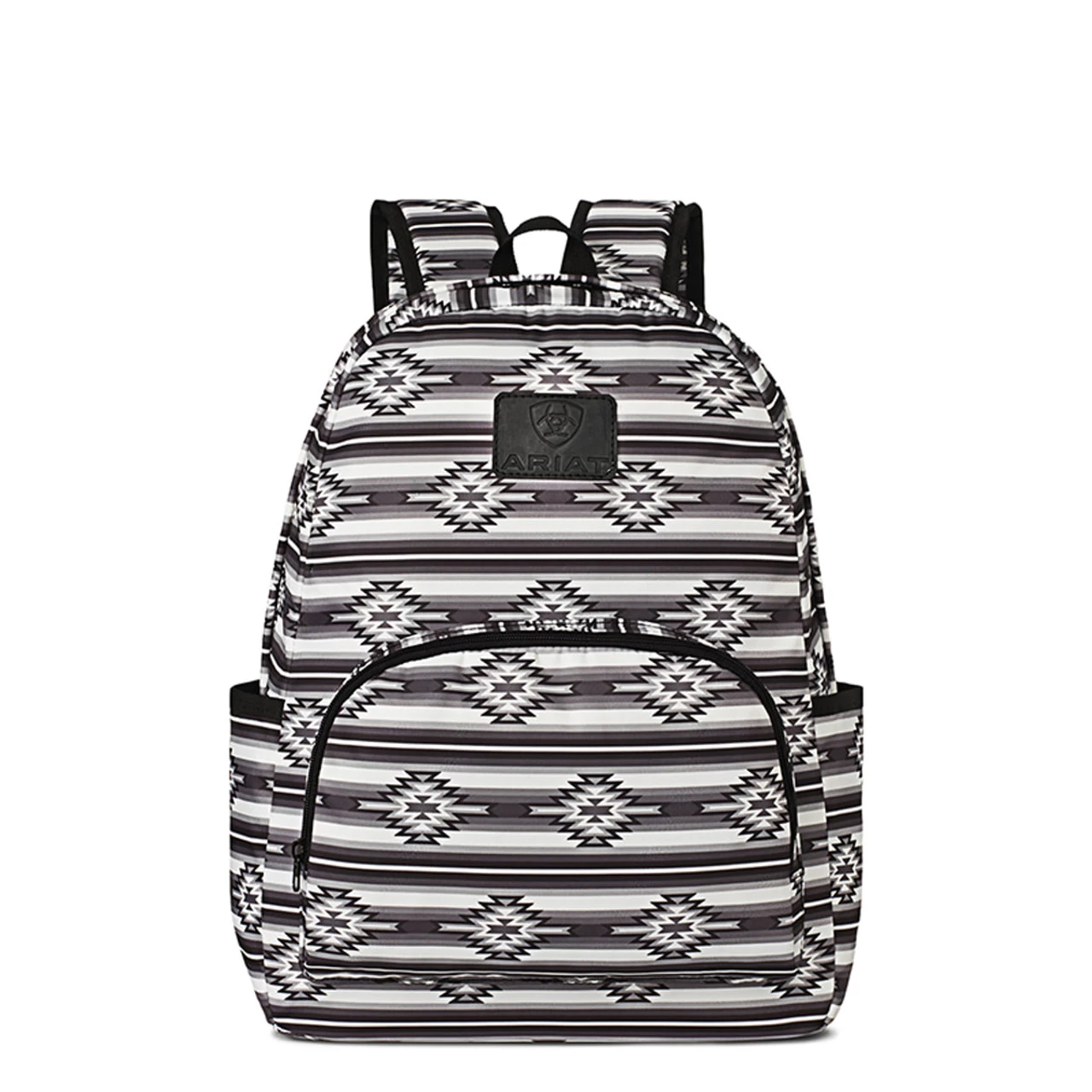 Ariat Black/White Striped Aztec Print Backpack 1 Ariat Black/White Striped Aztec Print Backpack