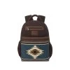 Ariat Brown Backpack With Blue/Brown Aztec Print Rug