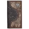 Justin Mens Hair On W/tooled Yoke Rodeo Wallet