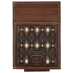 Red Dirt Hat Co Card Wallet W/Magnetic Clip Embossed And Ivory Inlay