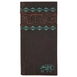 Red Dirt Hat Co Rodeo Wallet Tooled Accent W/Turquoise Design