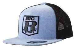 R Country Men's Big R Blue Heather/Black 5 Panel Trucker Cap