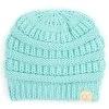 C.C Beanie Girls Solid Fuzzy Lined Mint Beanie