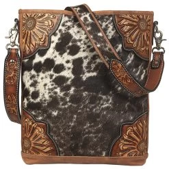 Angel Ranch Women's Brown Spotted Calf Hair Conceal Carry Crossbody Bag