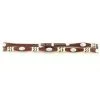 M&F - Scalloped Leather Hatband With Oval Conchos - Brown