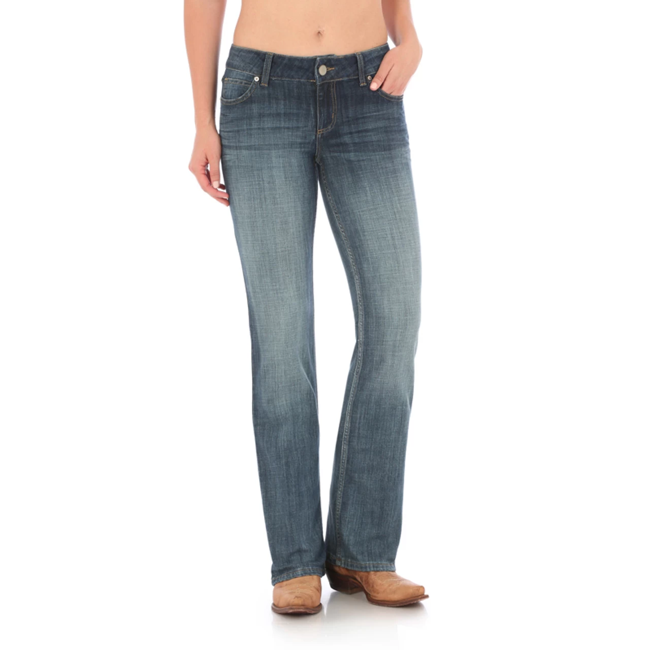 Wrangler - Womens Mid RiseIndigo Bootcut Jean 1 Wrangler - Womens Mid RiseIndigo Bootcut Jean
