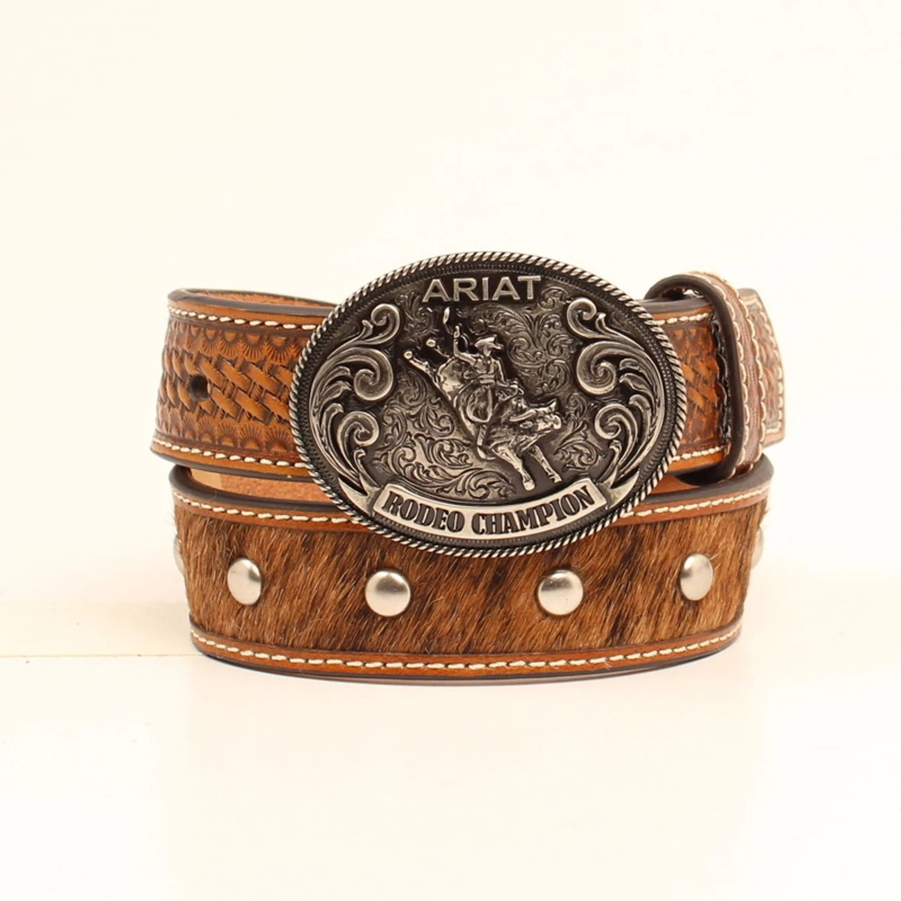 Ariat - Boys Faux Calf Hair Rodeo Champion Belt 1 Ariat - Boys Faux Calf Hair Rodeo Champion Belt
