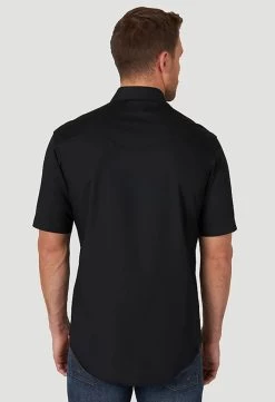 Wrangler Mens Black Sport Short Sleeve Solid Western Snap Shirt -Comprehensive Shop P2193015 03 66496.1630595852