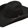 Ariat Mens Black Hand-Creased Wool Cowboy Hat