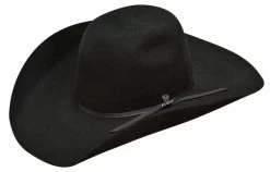 Ariat Mens Black Hand-Creased Wool Cowboy Hat