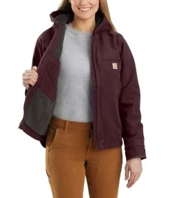 Carhartt Womens Washed Duck Sherpa-Lined Jacket -Comprehensive Shop P2224655 3 39784.1696867210