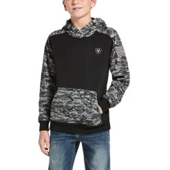 Ariat Boys Black Patriot Digital Camo Hoodie