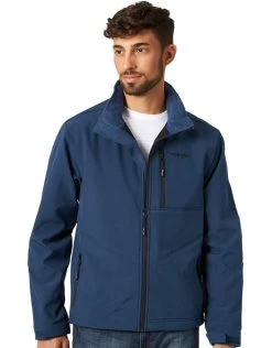 Wrangler Mens Navy Bonded Concealed Carry Zip Trail Jacket