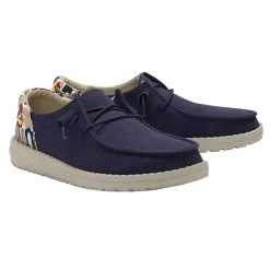 Hey Dude Womens Wendy Funk Chambray Navy Casual Shoes -Comprehensive Shop P2336880 01 55498.1630089223