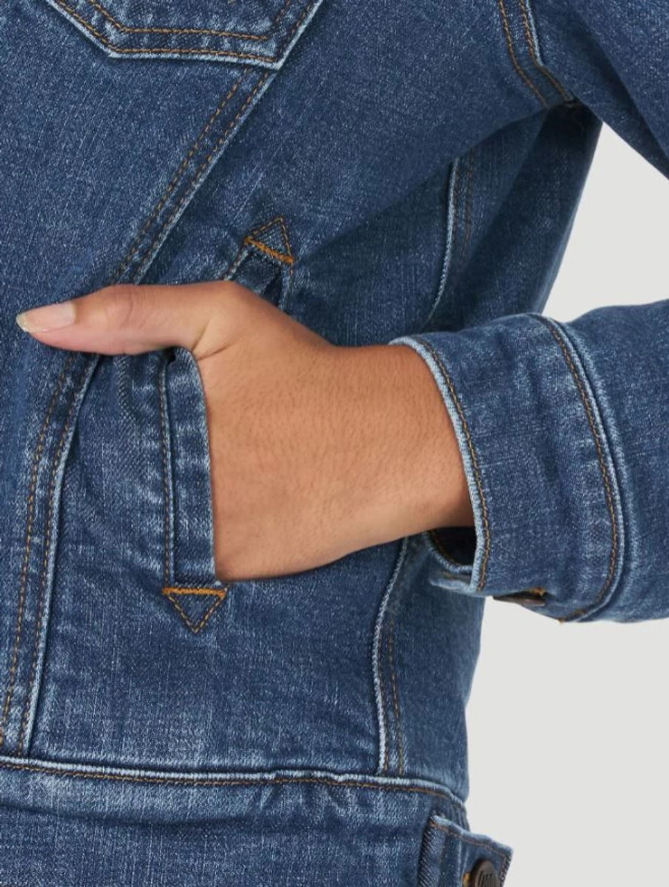 Wrangler Womens Retro Sherpa Lined Western Denim Jacket - LWJ320D 4 Wrangler Womens Retro Sherpa Lined Western Denim Jacket - LWJ320D - Image 4