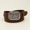 Ariat Ladies Floral Embossed Crystal Buckel Belt