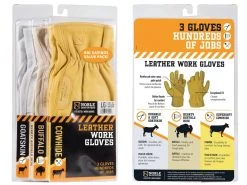Noble Outfitters Leather Work Gloves - 3 Pack