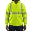 Carhartt Mens High-Visibility Loose-Fit Midweight Thermal-Lined Full Zip Class 3 Sweatshirt