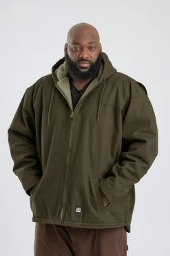 Berne Mens Heartland Washed Duck Hooded Work Coat