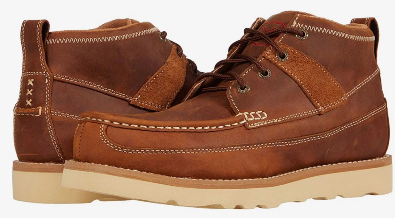 Twisted X Mens Oiled Saddle 4" Steel Toe Wedge Sole Boot 1 Twisted X Mens Oiled Saddle 4" Steel Toe Wedge Sole Boot