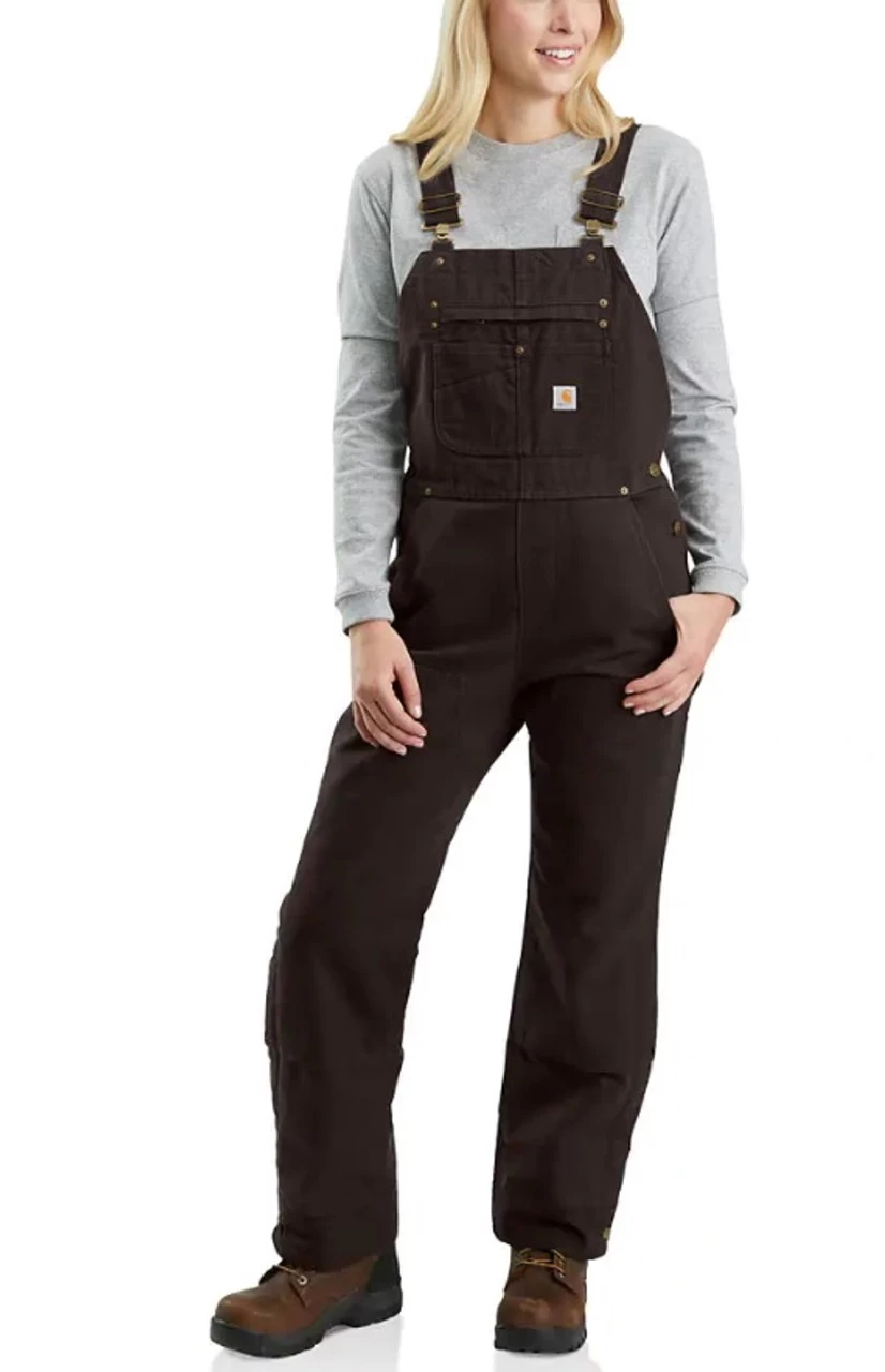 Carhartt Womens Relaxed Fit Washed Duck Insulated Bib Overall 1 Carhartt Womens Relaxed Fit Washed Duck Insulated Bib Overall