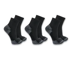 Carhartt Mens Midweight Cotton Blend Quarter Sock - 3 Pack
