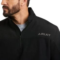 Ariat Mens Black Basis 2.0 1/4 Zip Sweatshirt -Comprehensive Shop P2554775 3 27429.1661194121