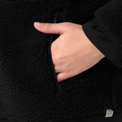 Wrangler Womens Jet Black Sherpa Fleece Jacket -Comprehensive Shop P2572580 4 27893.1664817692