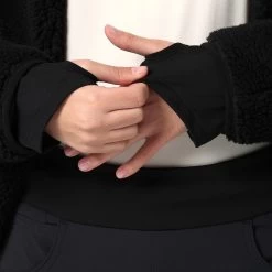 Wrangler Womens Jet Black Sherpa Fleece Jacket -Comprehensive Shop P2572580 5 49393.1664817692