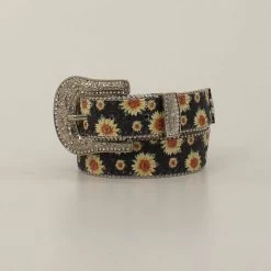 Angel Ranch Girls Shimmery Sunflower Print Belt