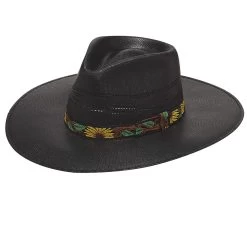 Twister Womens Black Bangora With Sunflower Hatband Fashion Hat