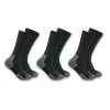 Carhartt Mens Black Lightweight Stretch Top Crew Sock - 3 Pack