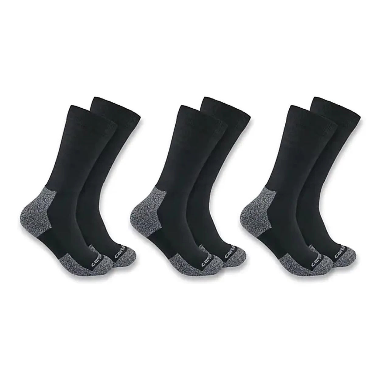Carhartt Mens Black Lightweight Stretch Top Crew Sock - 3 Pack 1 Carhartt Mens Black Lightweight Stretch Top Crew Sock - 3 Pack