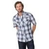 Wrangler Retro Mens Blue & White Plaid Modern Fit Short Sleeve Shirt