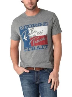 Wrangler George Strait To Texas T-shirt In Graphite Heather