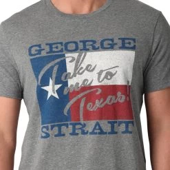 Wrangler George Strait To Texas T-shirt In Graphite Heather -Comprehensive Shop P2617625 3 59865.1675202571