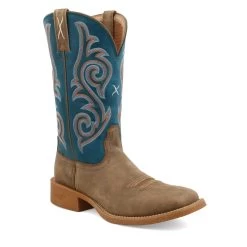 Twisted X Womens Brown & Blue 11" Tech X Wide Square Toe Boots