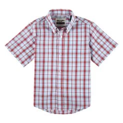 Wrangler Boy's Riata Red/Blue Button Up Short Sleeve Shirt