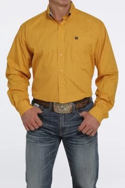 Cinch Mens Gold Check Long Sleeve Western Shirt
