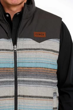 Cinch Mens Color Block Twill Wax Coated Zip Front Reversible Vest -Comprehensive Shop P2628475 3 96857.1667494877