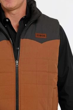 Cinch Mens Color Block Twill Wax Coated Zip Front Reversible Vest -Comprehensive Shop P2628475 4 74939.1667494877
