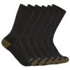 Carhartt Mens Black Midweight Crew Socks - 6 Pack