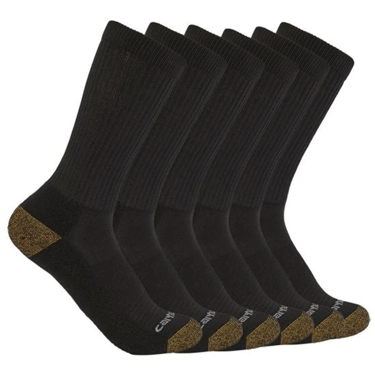 Carhartt Mens Black Midweight Crew Socks - 6 Pack 1 Carhartt Mens Black Midweight Crew Socks - 6 Pack