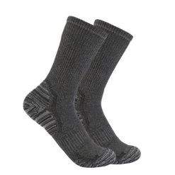 Carhartt Force Mens Midweight Synthetic-Wool Blend Creew Sock SC7902M - 2 Pack