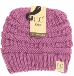 C.C. Beanie Girls Solid Knit Beanie -YJ847