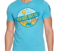 Red Dirt Hat Co. Mens Turquoise Eagle Graphic T-Shirt