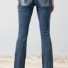 Miss Me Womens Braided Border Bootcut Jean