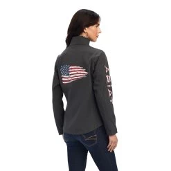 Ariat Womens Heather Charcoal Team Patriot Softshell Jacket -Comprehensive Shop P2670590 3 78214.1692303942