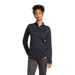 Ariat Womens Black Rebar Evolution 1/2 Zip Long Sleeve T-Shirt